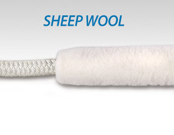 Megafend Fluffy Sheep Wool Removable Chafe Gear:<br>White or Natural Black (colorfast), 18"